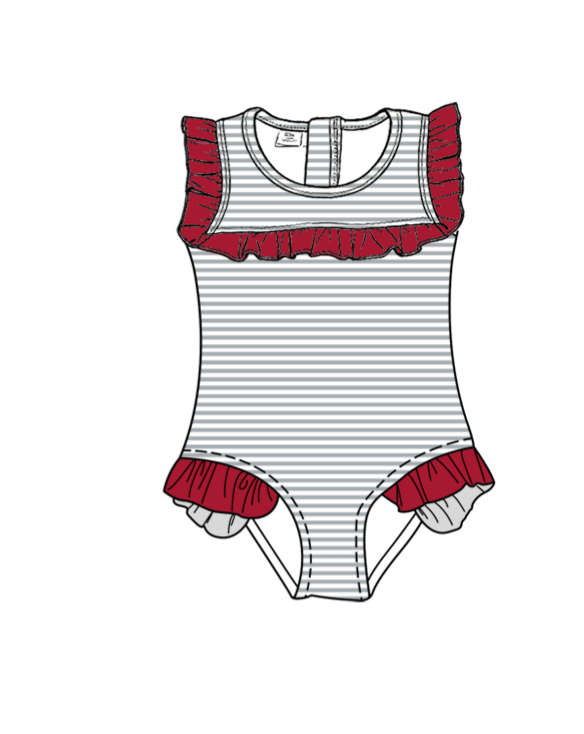 Custom moq 5 mix size milk silk summer teams Red  baby girl boys clothes Two-Piece Swimsuit Set One Piece Swimsuits boy swim trunks