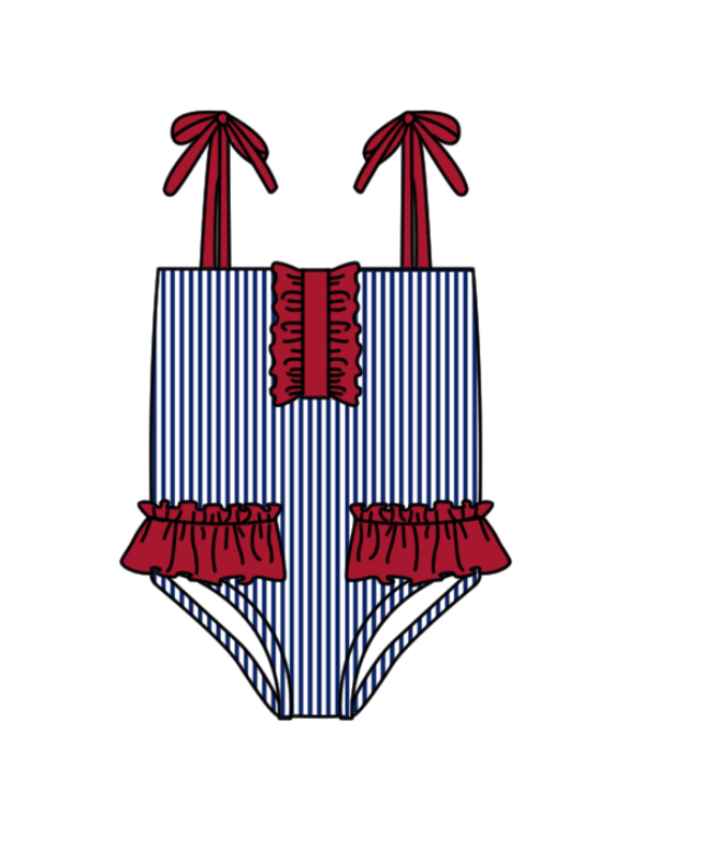 Custom moq 5 mix size milk silk summer teams baby girl boys Navy Blue clothes Two-Piece Swimsuit Set One Piece Swimsuits boy swim trunks