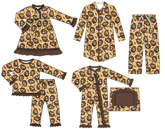 25.6.24 custom each style moq 5eta 4-6week Sibling Sisters baby girl long sleeve pants sets and adult top and adult pants and romper and dress match family design