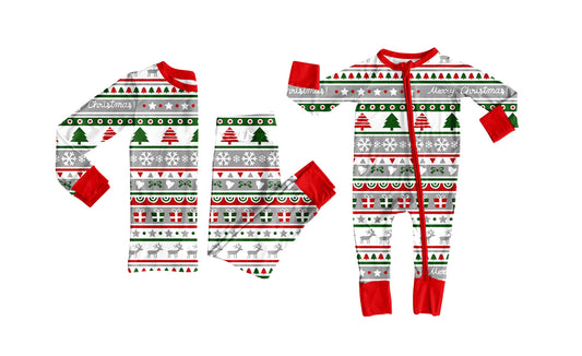 25.8.18 custom each style moq 5eta 4-6week Sibling Sister Christmas trees baby boy long sleeve pants sets and rompers match family design