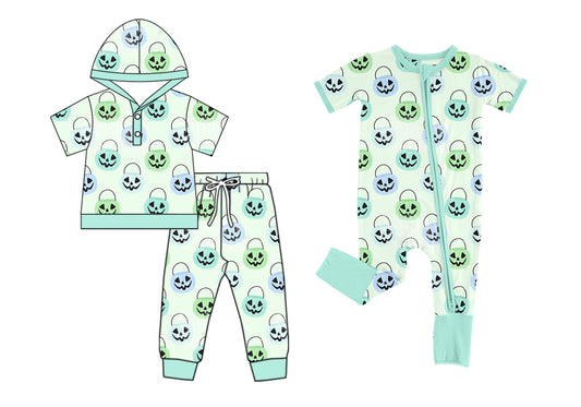 4.28 custom each style moq 5eta 4-6week Sibling Sisters pumpkin baby boy short sleeve pants sets and rompers match family design