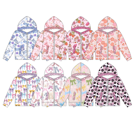 25.10.1 custom each style moq 8 eta 6-8week Sibling Sisters baby girl hooded long sleeve top 8 match family design