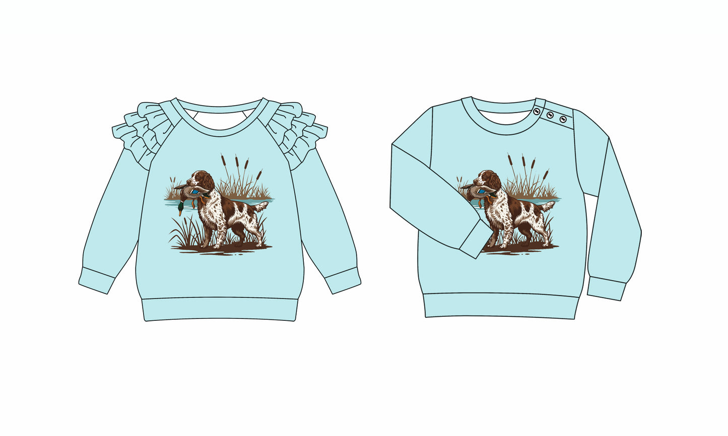 25.6.18 custom each style moq 5eta 4-6week Sibling Sister puppy duck baby boy long sleeve top 1 and top 2 match family design