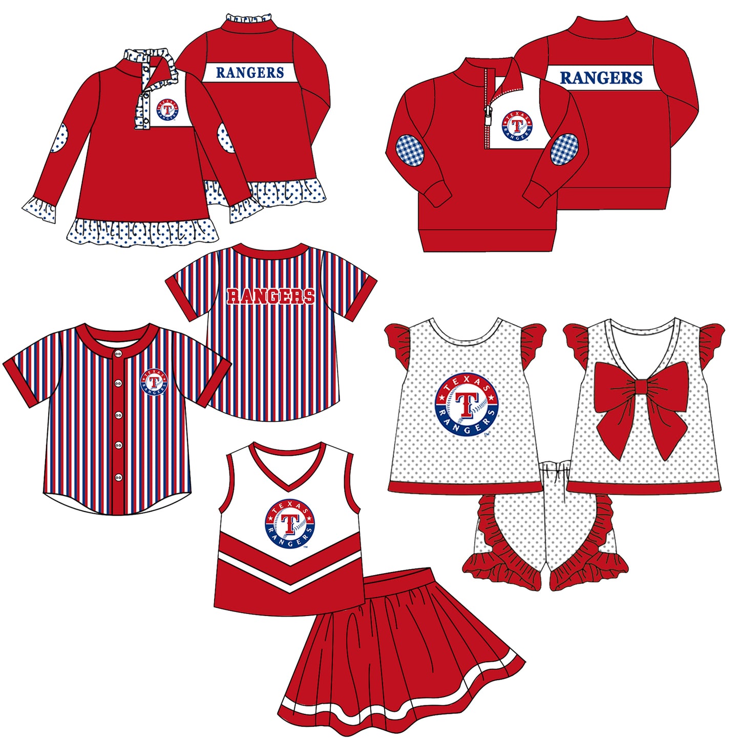 Custom moq 5 mix size milk silk summer teams Girls Long Sleeve Red Top Matching Short Sleeve Set Boys Tops