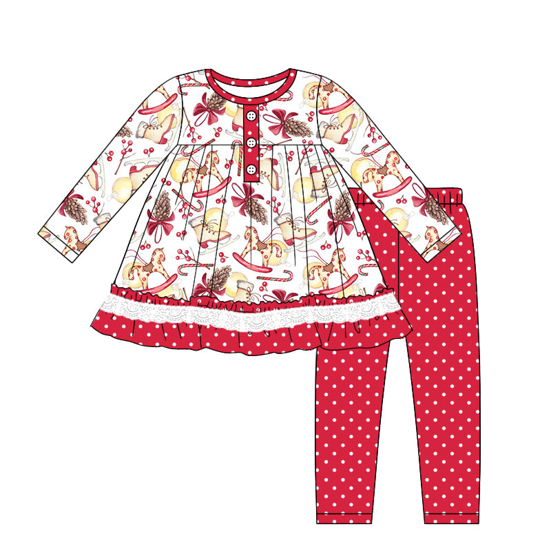 8.8 custom each style moq 5eta 4-6week Sibling Sister Christmas bow red baby girl sets and dress and rompers match family design