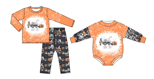 25.6.30 custom each style moq 5eta 4-6week Sibling Sisters halloween baby boy long sleeve pants sets and rompers match family design