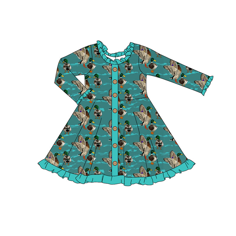 9.24 custom each style moq 5eta 4-6week Sibling Sister ducks green baby girl sets and dress and rompers match family design