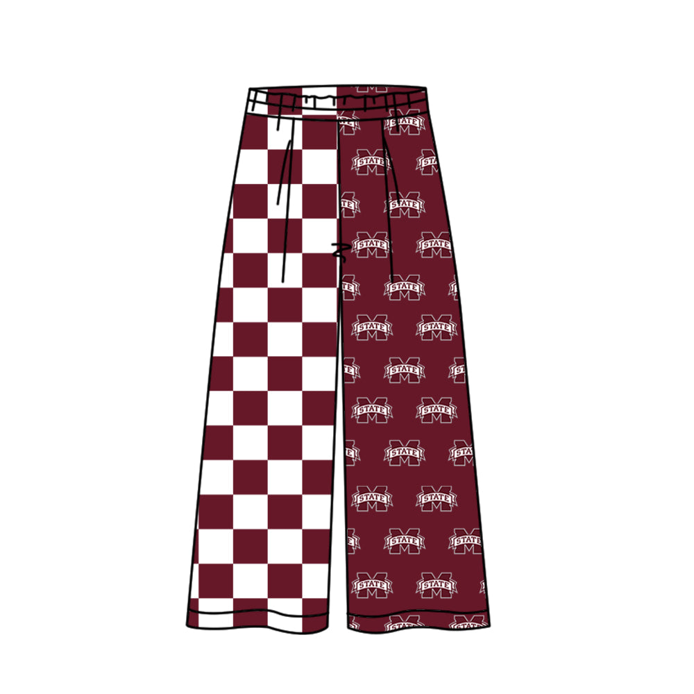 Custom moq 5 mix size summer teams Baby Elastic Waist Check Casual Team Pants