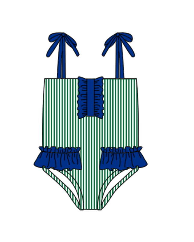 Custom moq 5 mix size milk silk summer teams baby girl boys clothes Green Two-Piece Swimsuit Set One Piece Swimsuits boy swim trunks