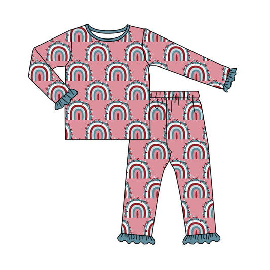7.9 custom each style moq 5eta 4-6week Sibling Sister rainbow baby girls sets and dress and rompers match family design