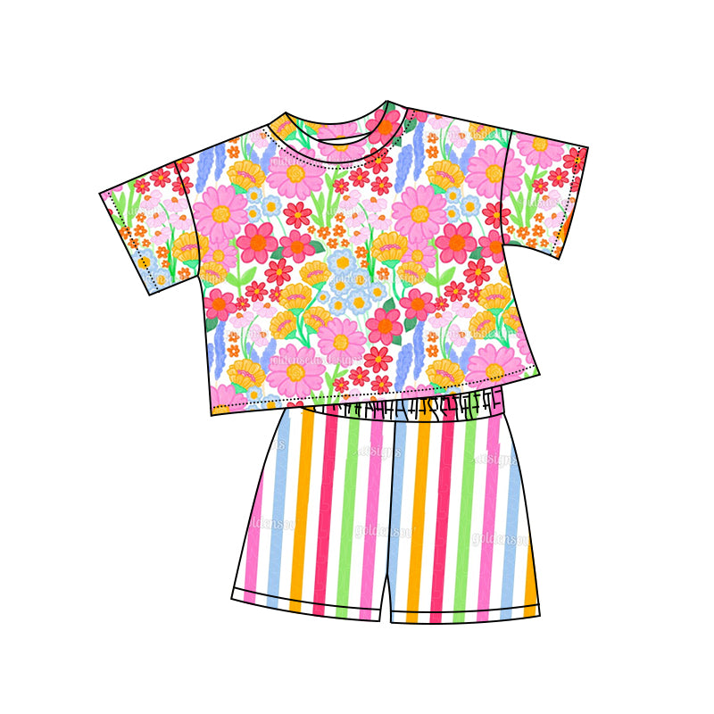 25.11.18 custom each style moq 5 eta 6-8week Sibling Sisters baby girl clothes short sleeve shorts sets 4 match family design