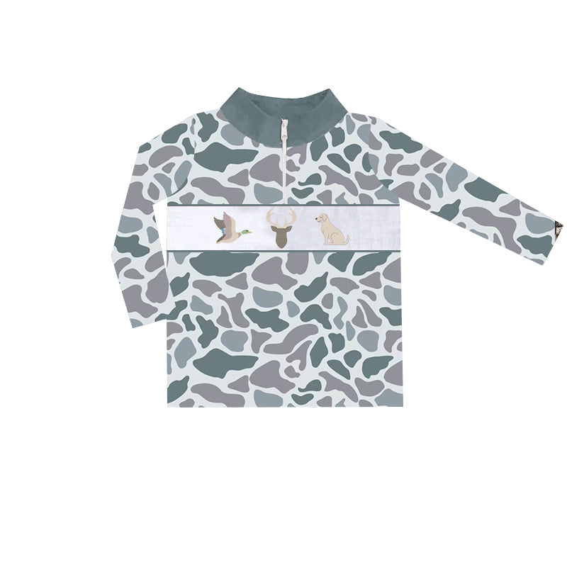 9.6 custom each style moq 5 eta 4-6week baby boys clothes deer duck gray long sleeve top