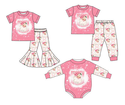 25.5.21 custom each style moq 5eta 4-6week Sibling Sister Christmas pink baby boy short sleeve pants sets and sets 2 and rompers match family design