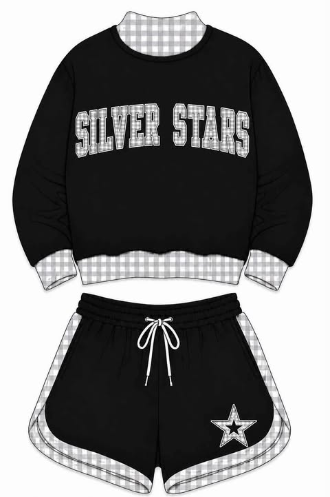 custom moq 5 mix size AITOLY0104 High Neck Toddler Kids Letter Print Black Top Drawstring Short Outfit Set
