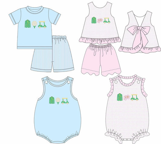 Custom moq 5 each style eta 6-7weeks baby girl clothes short sleeve shorts set 2 and rompers 2-25.8.28