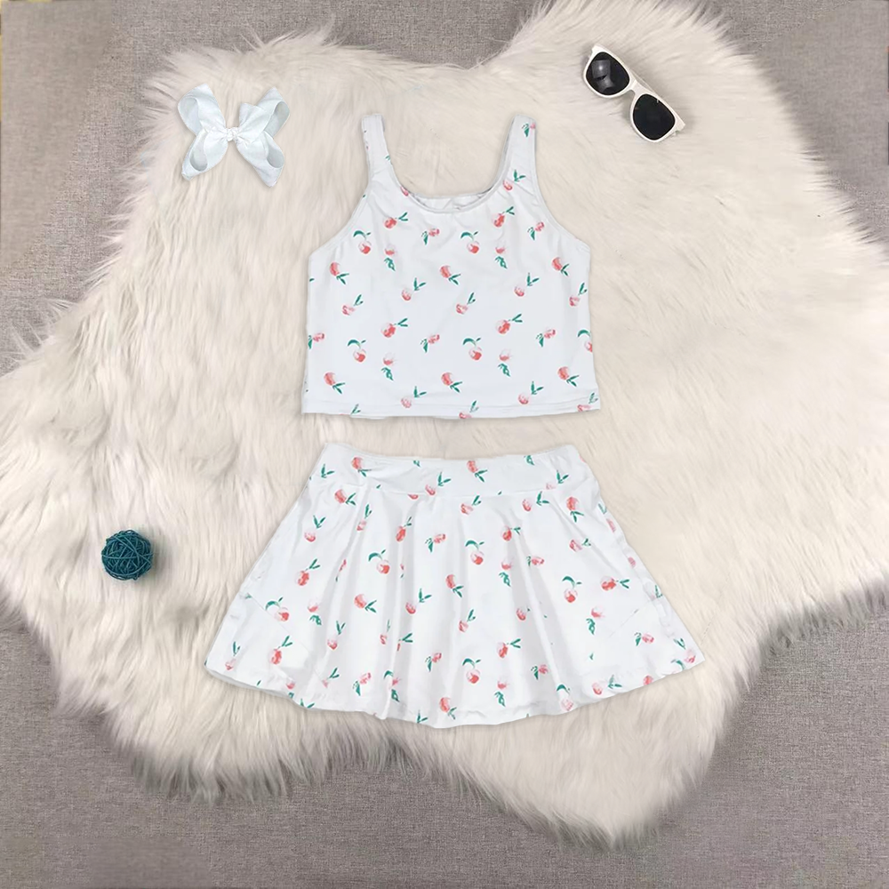 RTS NO MOQ Colorful sleeveless culottes suit Pink floral sleeveless culottes suit  Blue flower white sleeveless culottes suit
