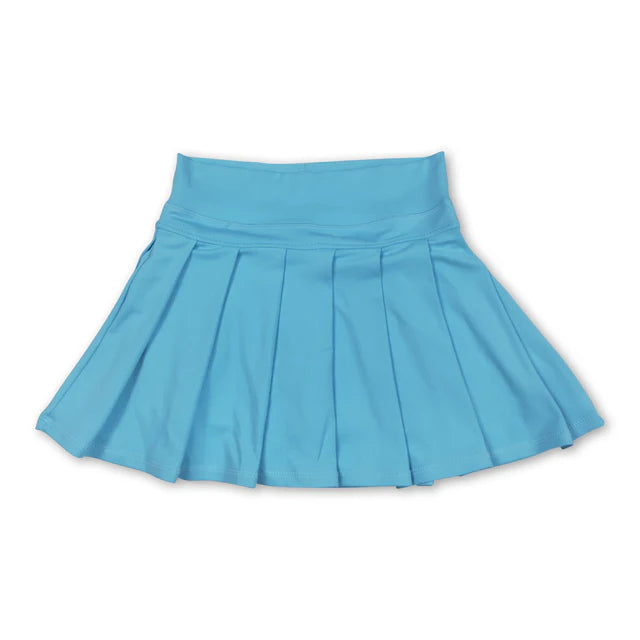 RTS NO MOQ Sibling Baby Girls Pink Yoga Skorts Pleated Skirts Bottom