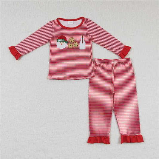 RTS NO MOQ（In Stock) GLP0873 Embroidered Christmas Long Sleeve Pants Set