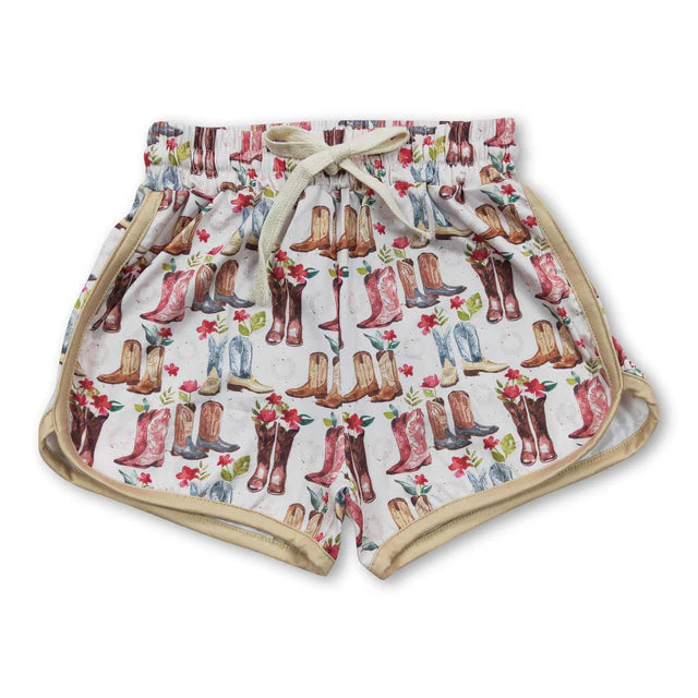 RTS NO MOQ Sibling Baby Girls Western Rodeo Sports Summer Shorts
