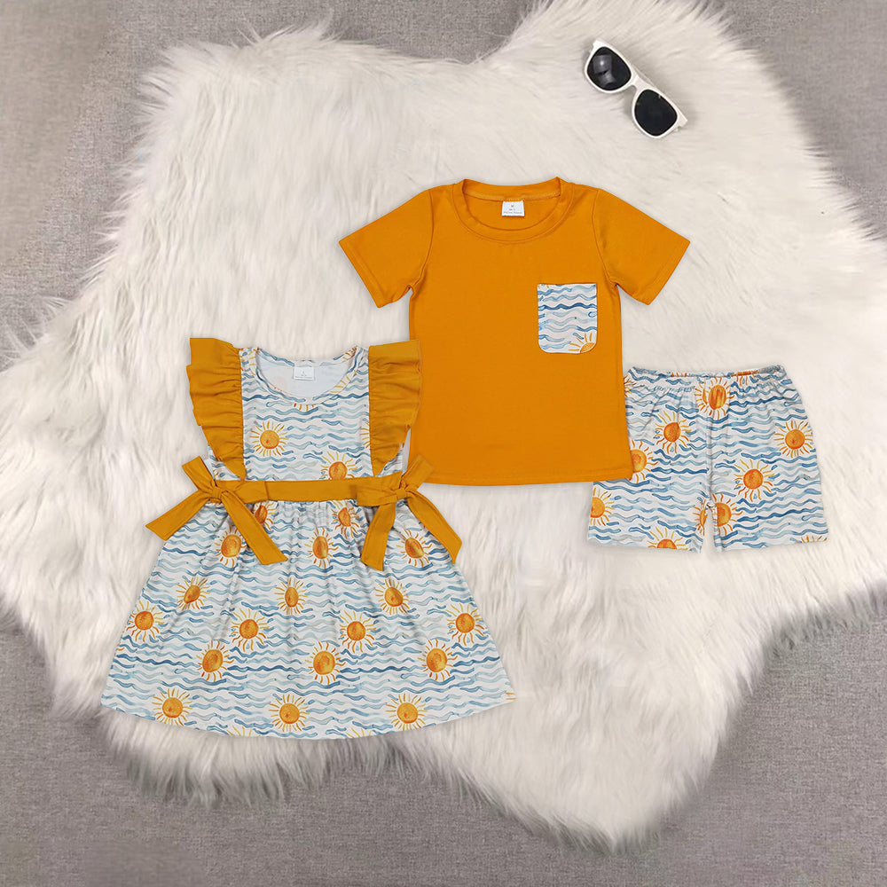 RTS NO MOQ baby boy clothes clothes short sleeve Clothes Sets dress