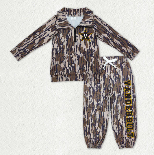 Custom moq 5 mix size milk silk summer teams baby boys clothes camouflage long sleeve pants sets-25.11.12