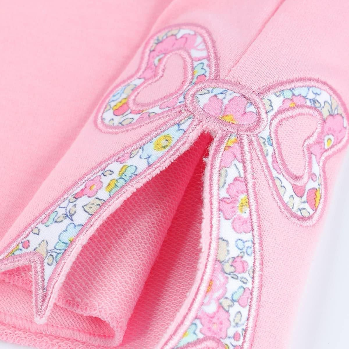 no moq sweatshirt materia with embribery girls bow top bow embriobery