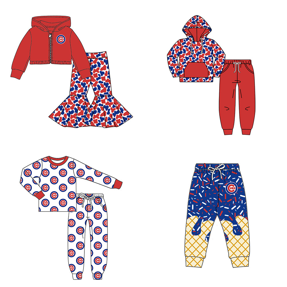 Custom moq 5 mix size milk silk summer teams baby girls clothes camouflage red hooded long sleeve pants sets 2 and boy pants sets and pant-25.8.8