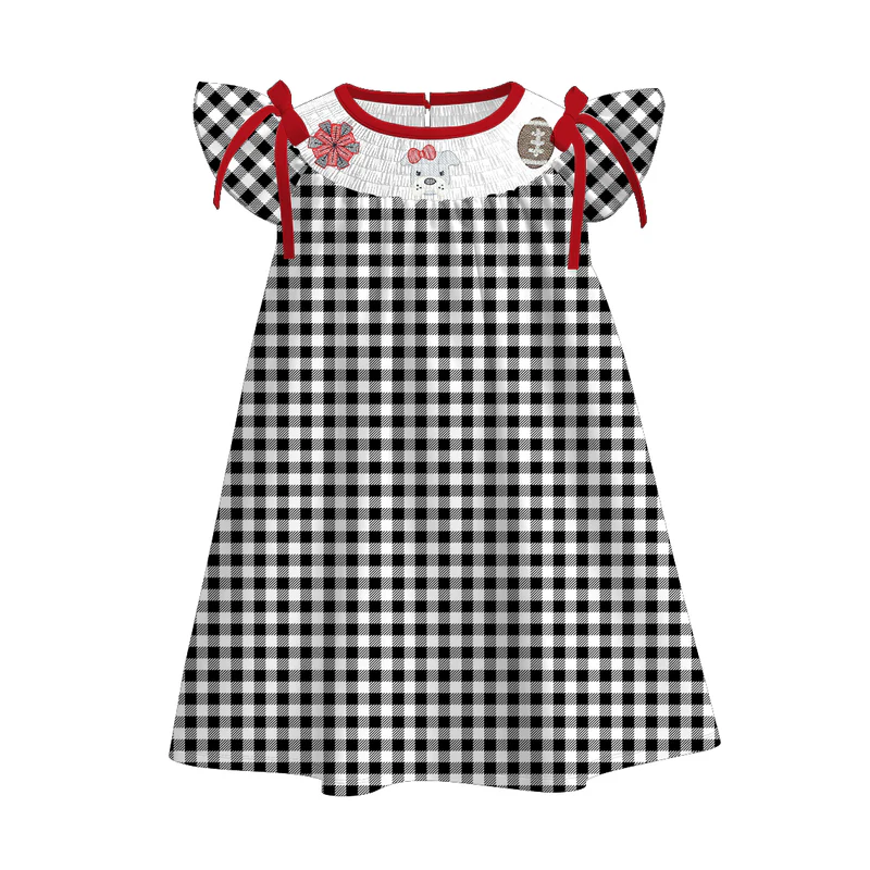 Custom summer teams baby girls clothes team red short sleeve shorts sets dress romper-25.7.15