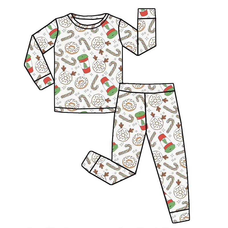 Custom moq 5 mix size milk silk summer baby boy clothes Christmas long sleeve pants sets-25.8.9