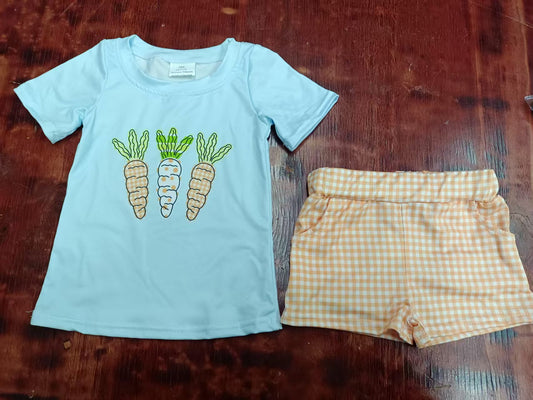 Custom moq 3 eta 6-7weeks baby boy clothes easter Short Sleeve Shorts Set