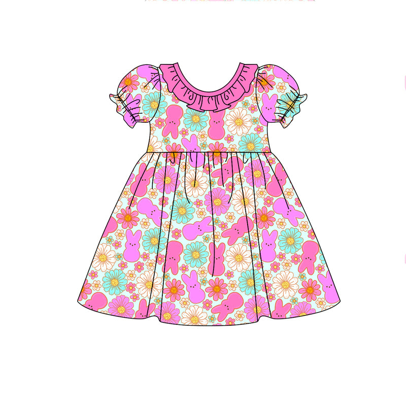 10.21 custom each style moq 5eta 4-6week Sibling Sister easter rabbit baby girl sets and dress match family design