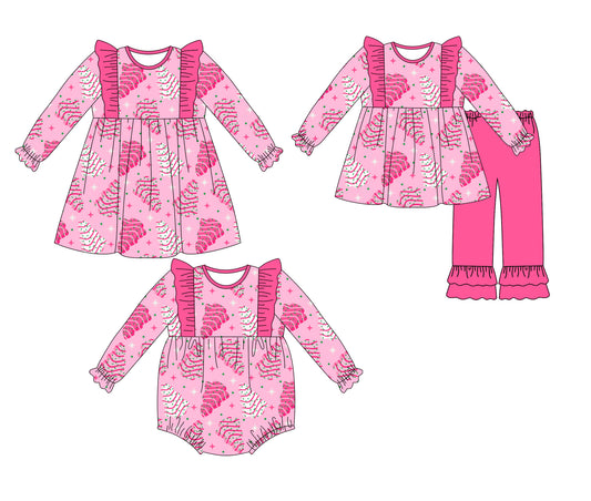 25.6.7 custom each style moq 5eta 4-6week Sibling Sisters Christmas baby girl long sleeve pants sets and dress and rompers match family design
