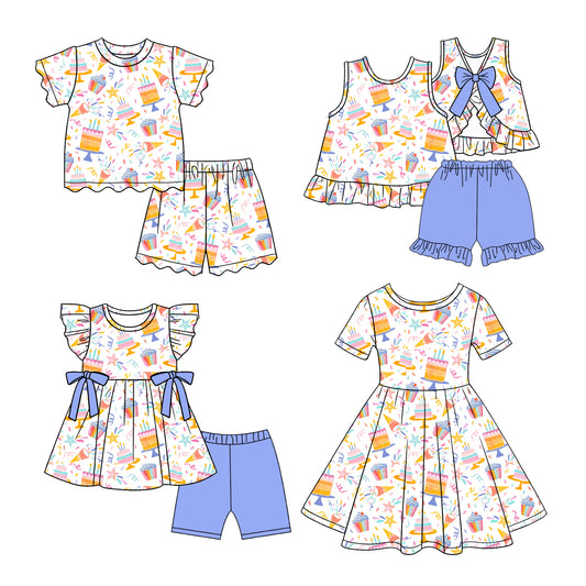 3.13 Custom moq 5 mix size Sibling Baby Girls Short-Sleeved Top And Shorts Set Dress Summer Outfit