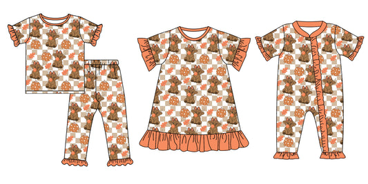 4.30 custom each style moq 5eta 4-6week Sibling Sisters baby girl short sleeve pants sets and dress and rompers match family design