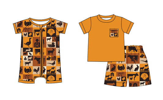 25.10.2 custom each style moq 8 eta 6-8week Sibling Sisters hen bunny baby boy clothes short sleeve shorts sets and romper match family design