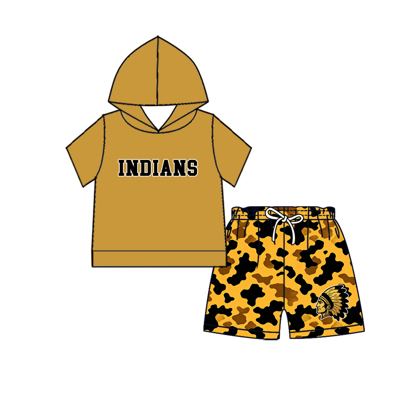 custom moq 5 mix size MSD070706 Baby Kids Short Sleeve Hooded Top Elastic Waist Shorts Clothes Set