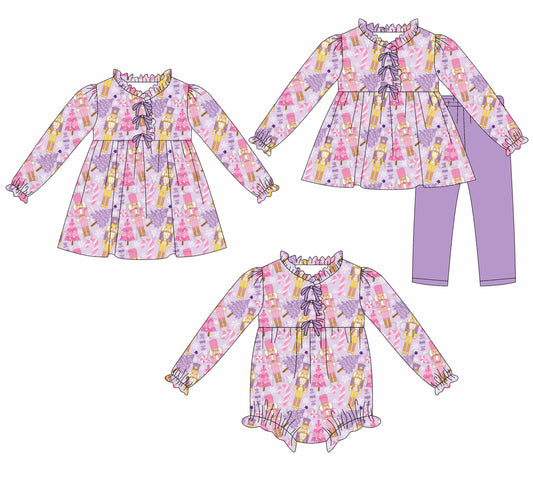 25.7.30 custom each style moq 5eta 4-6week Sibling Sisters Christmas baby girl long sleeve pants sets and dress and rompers match family design