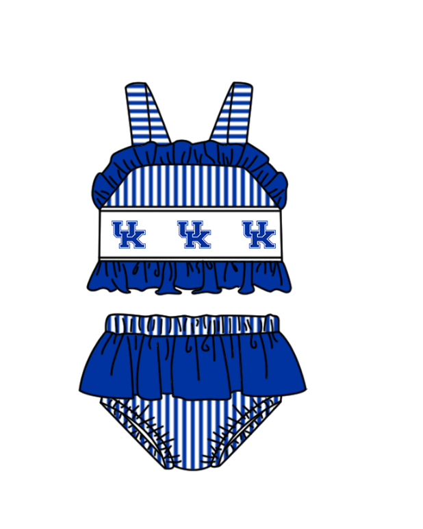 Custom moq 5 mix size milk silk summer teams Baby Girl Blue Two-Piece Swimsuit Set One Piece Swimsuits Boys Swim Trunks