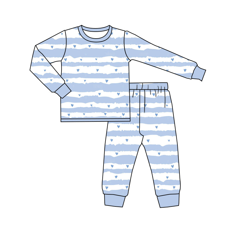 10.17 custom each style moq 5eta 4-6week Sibling love blue baby boys sets and rompers match family design