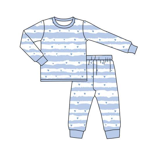 10.17 custom each style moq 5eta 4-6week Sibling love blue baby boys sets and rompers match family design