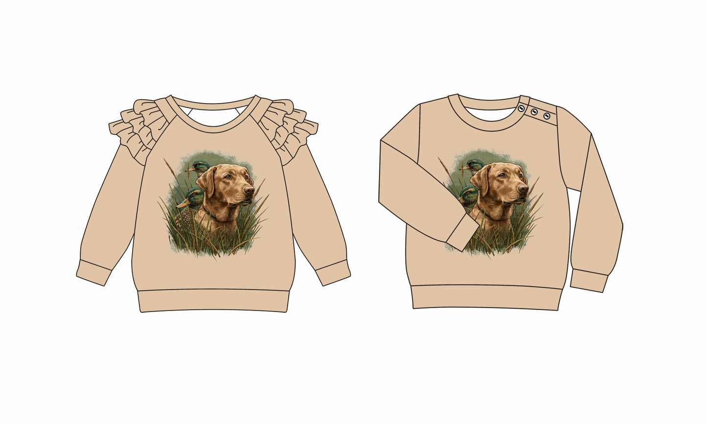 25.6.18 custom each style moq 5eta 4-6week Sibling Sister puppy duck baby boy long sleeve top 1 and top 2 match family design