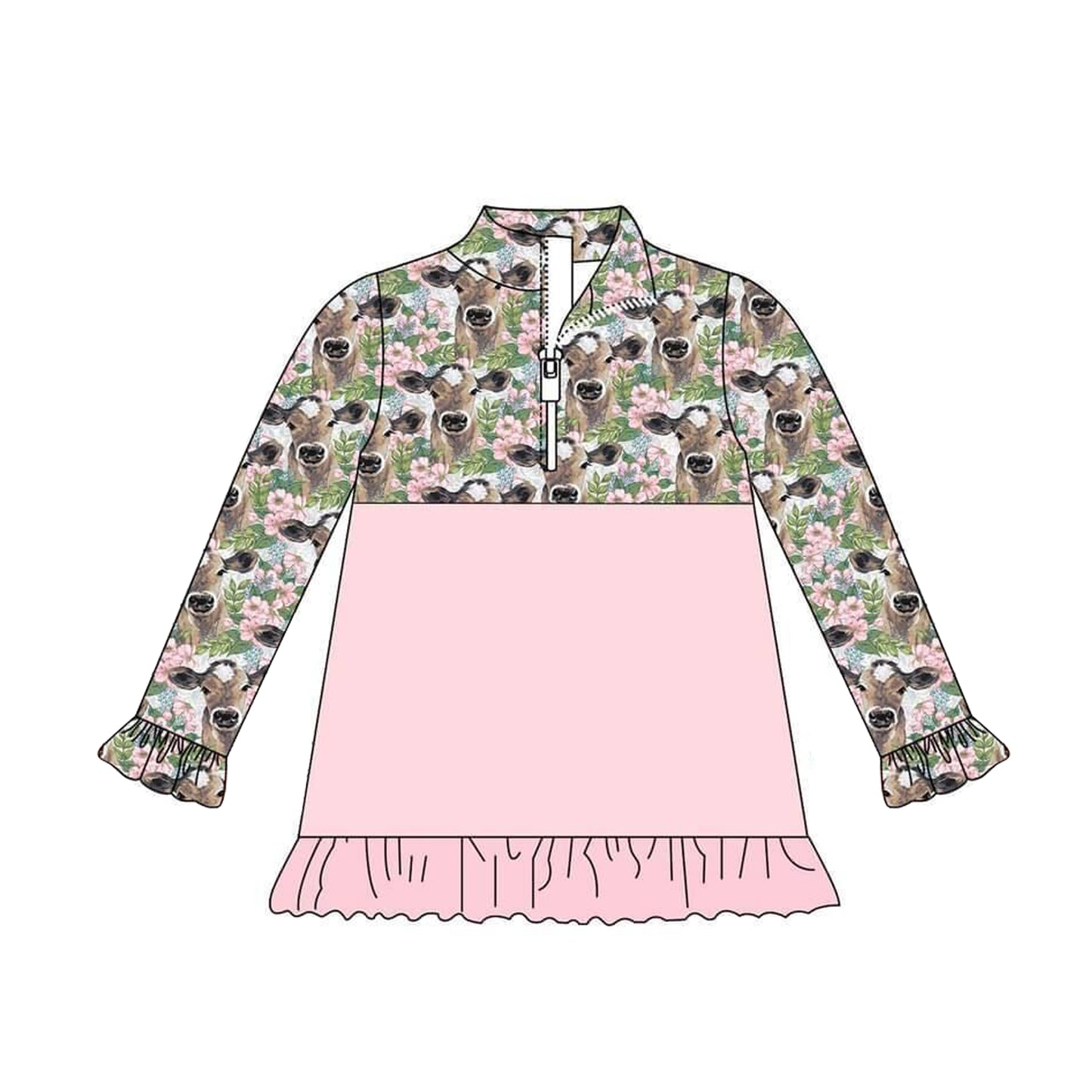 5.16custom each style moq 5eta 4-5week Sibling Sister Girls' long-sleeved tops with different styles and prints and colors match family design