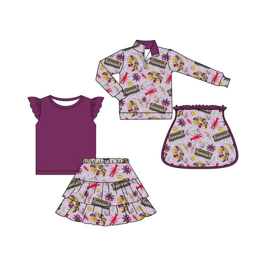 25.11.11 custom each style moq 5 eta 6-8week Sibling Sister lobster baby girl short sleeve skirts sets 2 match design