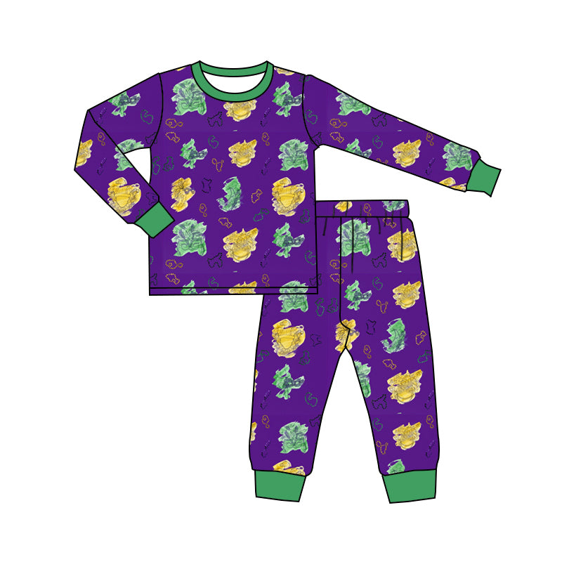 10.14 custom each style moq 5eta 4-6week Sibling purple baby boys sets and rompers match family design