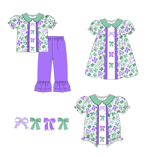 25.9.16 custom each style moq 5eta 6-8week Sibling Sisters bow baby girl short sleeve pants sets and dress and rompers match family design