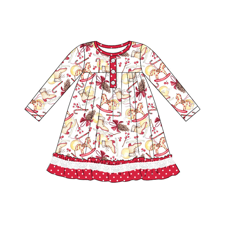 8.8 custom each style moq 5eta 4-6week Sibling Sister Christmas bow red baby girl sets and dress and rompers match family design