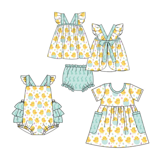 25.10.1 custom each style moq 8 eta 6-8week Sibling Sister baby short sleeve shorts sets and romper and dress match design