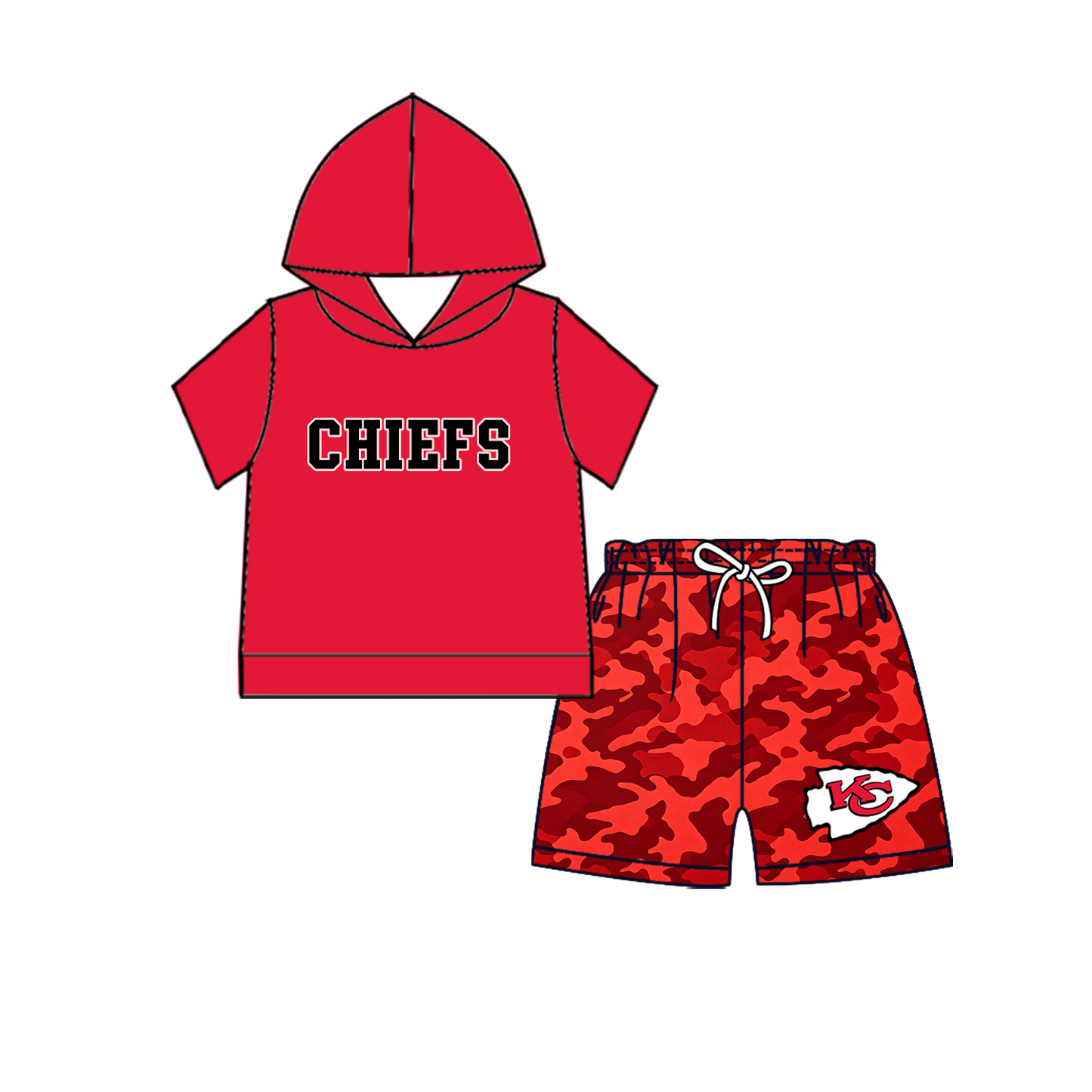 custom moq 5 mix size MSD070406 Baby Kids Long Sleeve Hooded Top And Camo Elastic Waist Shorts Clothes Set