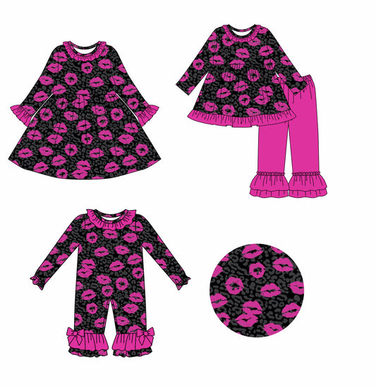 25.9.12 custom each style moq 5eta 6-8week Sibling Sisters baby girl long sleeve pants sets and dress and rompers match family design