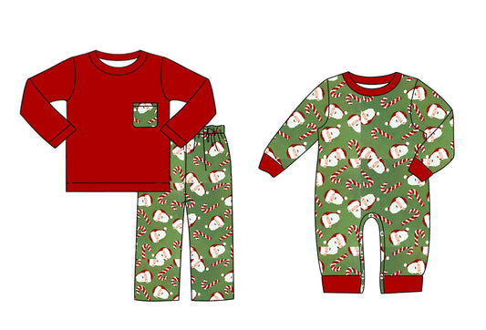 25.6.27 custom each style moq 5eta 4-6week Sibling Sisters Christmas baby boy long sleeve pants sets and rompers match family design